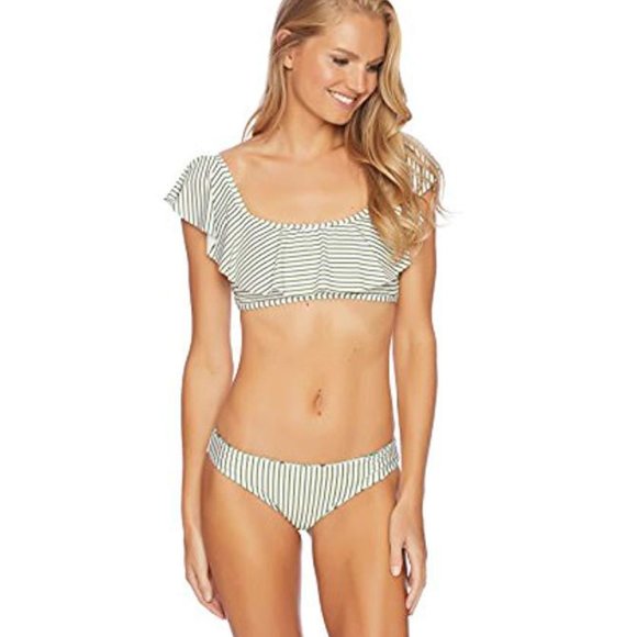 Picturesque Off Shoulder Striped Swim Top - Picture 7 of 11